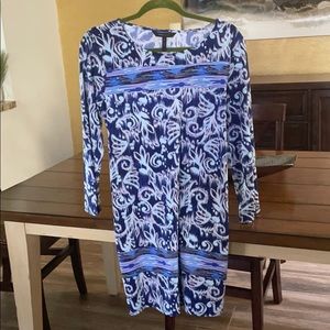 BCBGMAXAZRIA~Long Sleeve Print Mini Dress